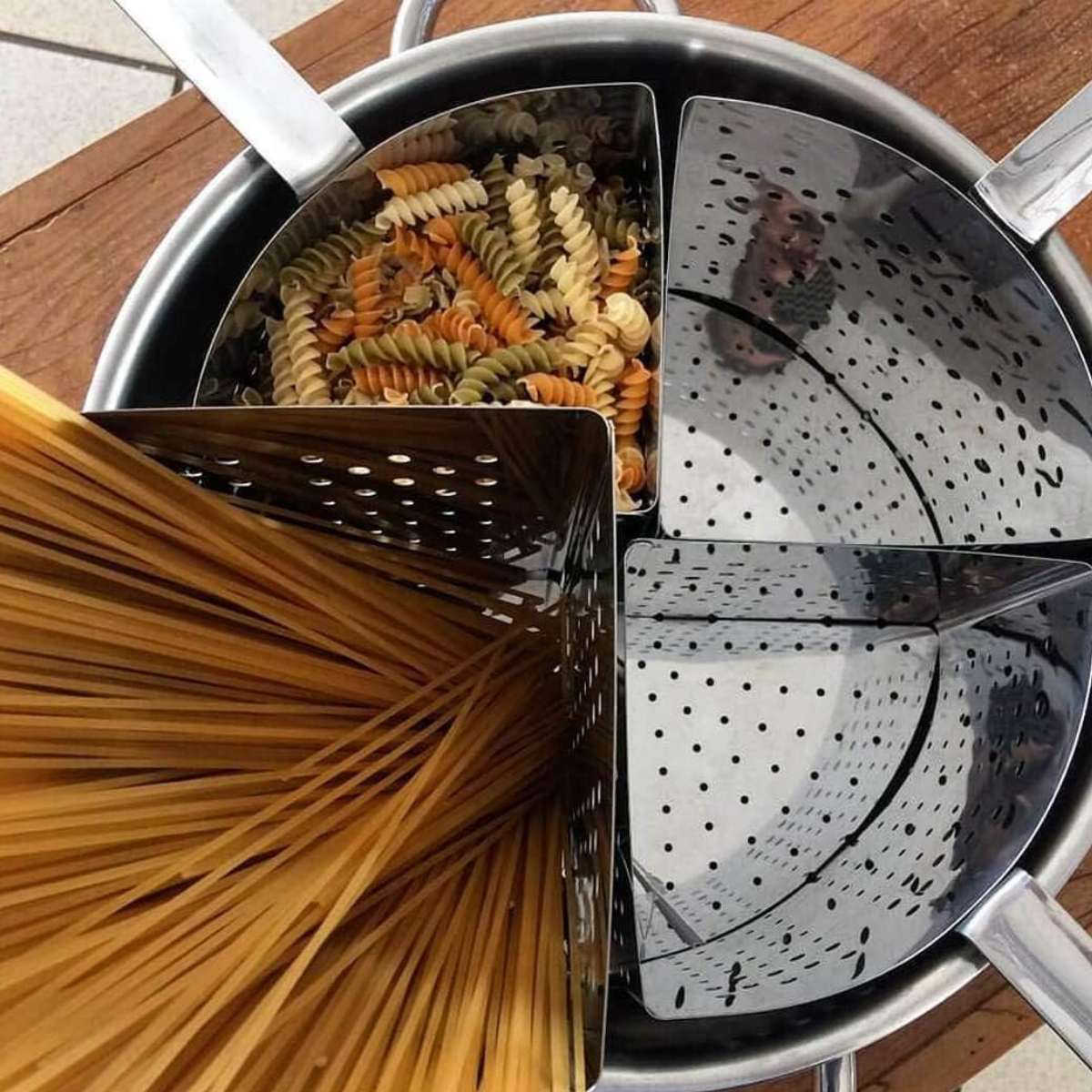 Panela Espagueteira Inox com 4 Cestos  10L  - Hercules