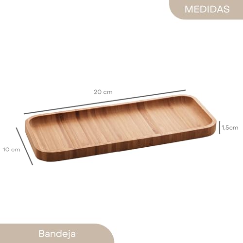Bandeja De Bambu Hire Retangular Pequena 20X10X1,5Cm Lyor