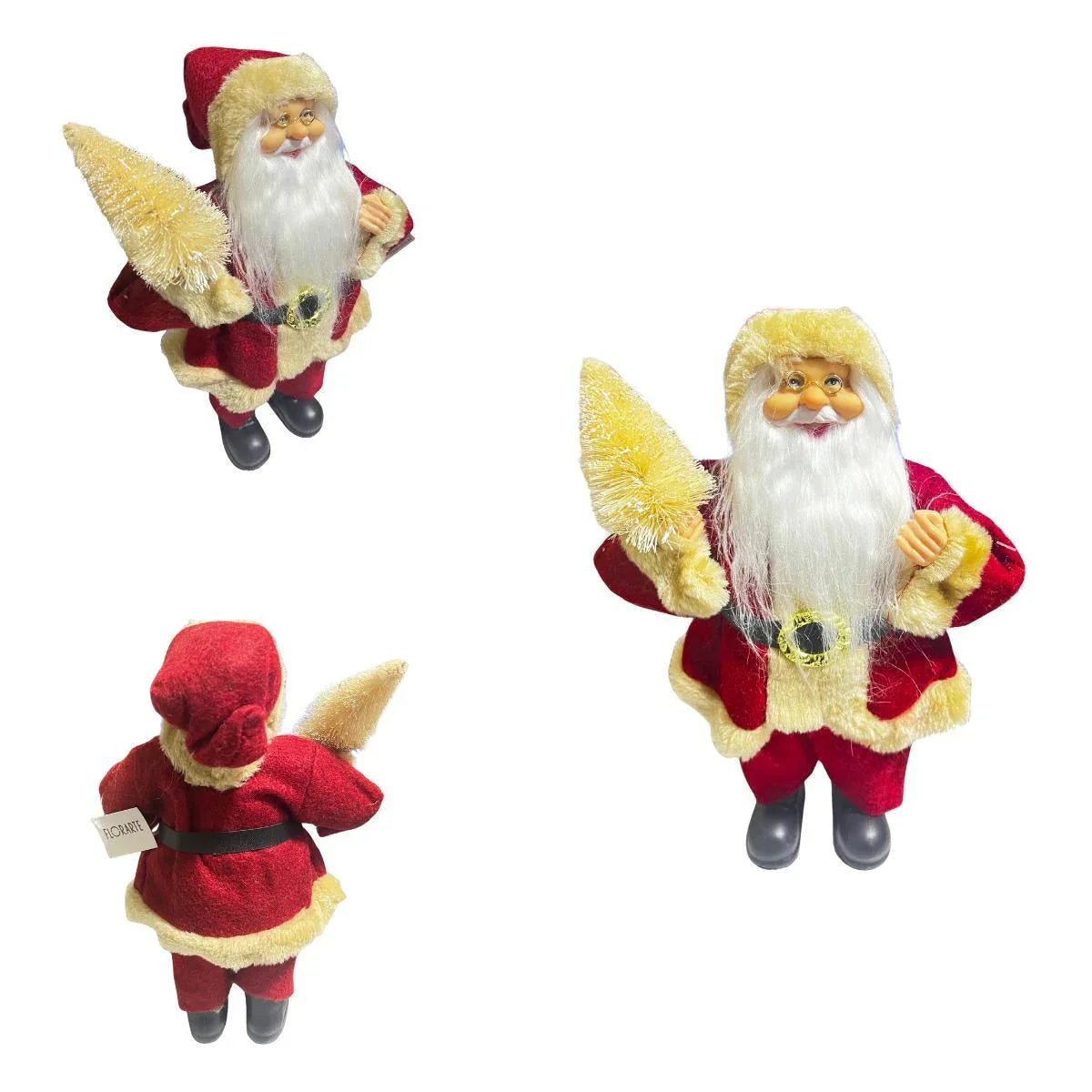 Papai Noel Em Pe Vermelho Bege 30Cm Florarte - Loja Do Thor