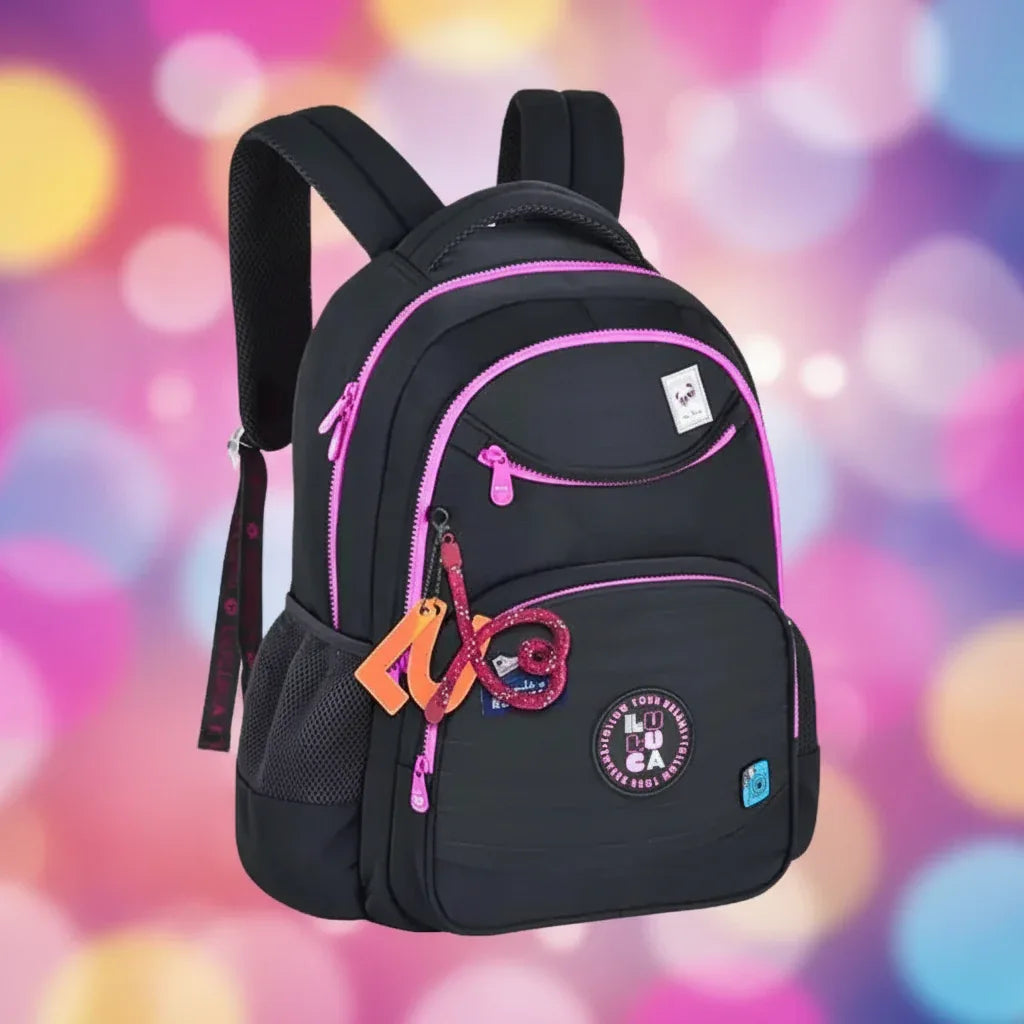 Mochila de Costas Preta Luluca Lu24635 - Loja Do Thor