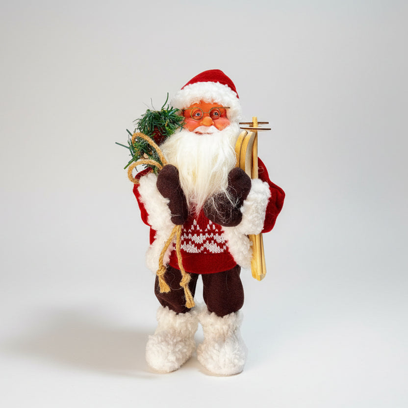 Papai Noel Saco E Ski Com Som E Movimento 30CM NTC10453