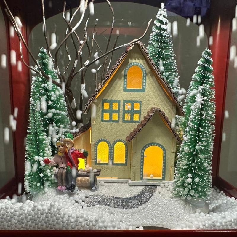 Poste Papai Noel Com Neve 1,25Cm Luz/Mus/Mov