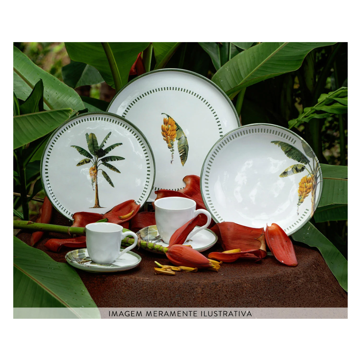 Conjunto 6 Pratos  Rasos Bio Banane - Porto Brasil