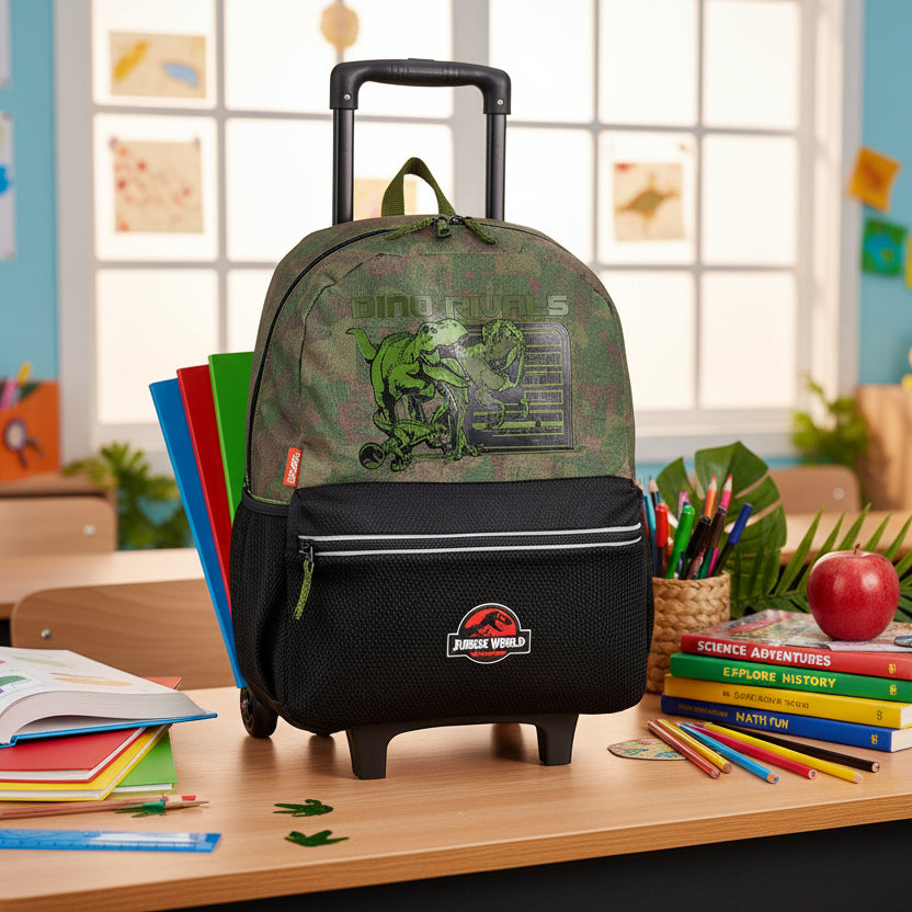 Mochila De Rodinha Grande Jurassic  Plus Rivals Sestini