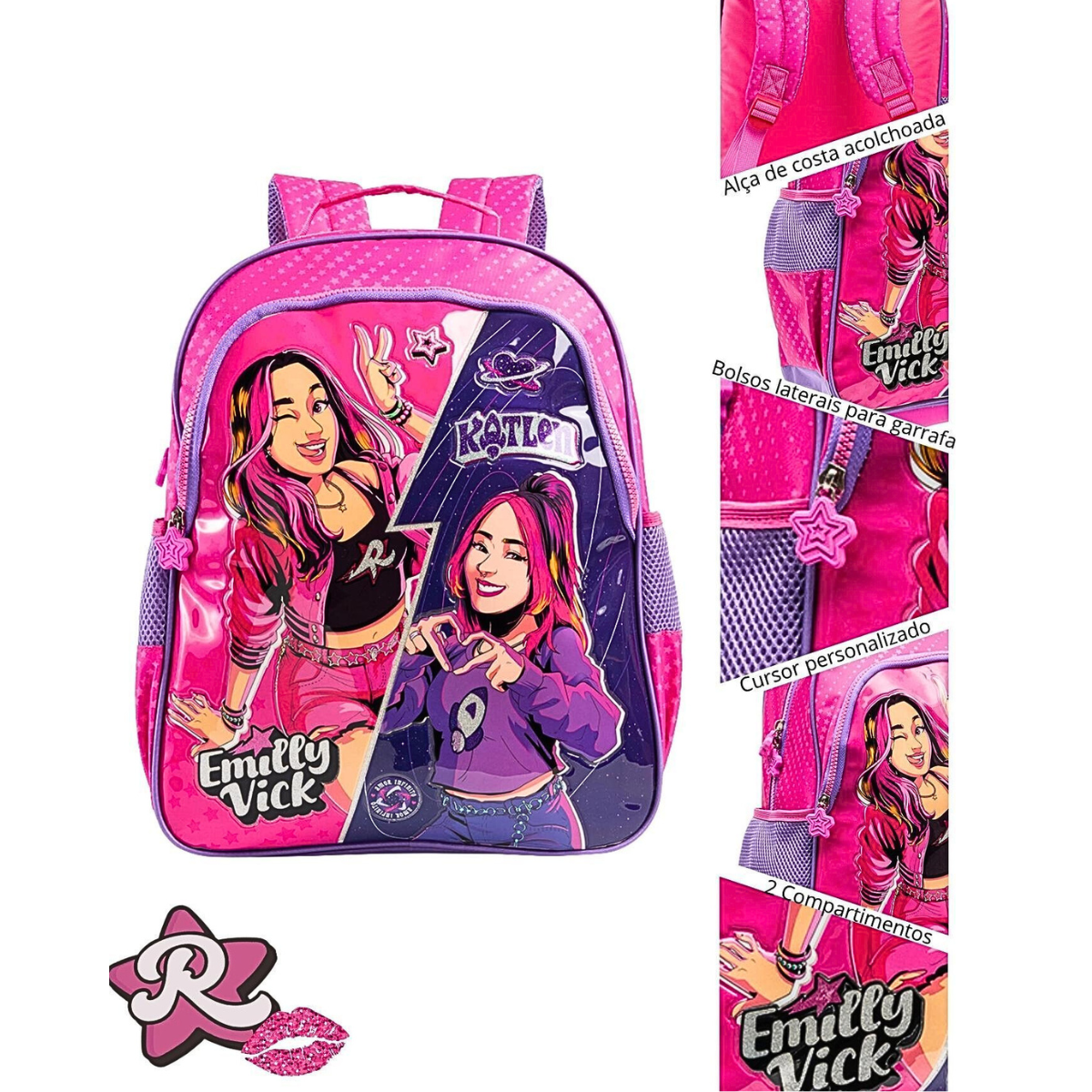 Mochila Escolar Costas Youtuber Emilly Vick 15602