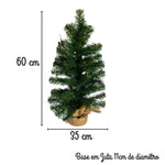 Árvore de Natal Verde 60cm com Base de Juta 68 Tips Florarte - Loja Do Thor