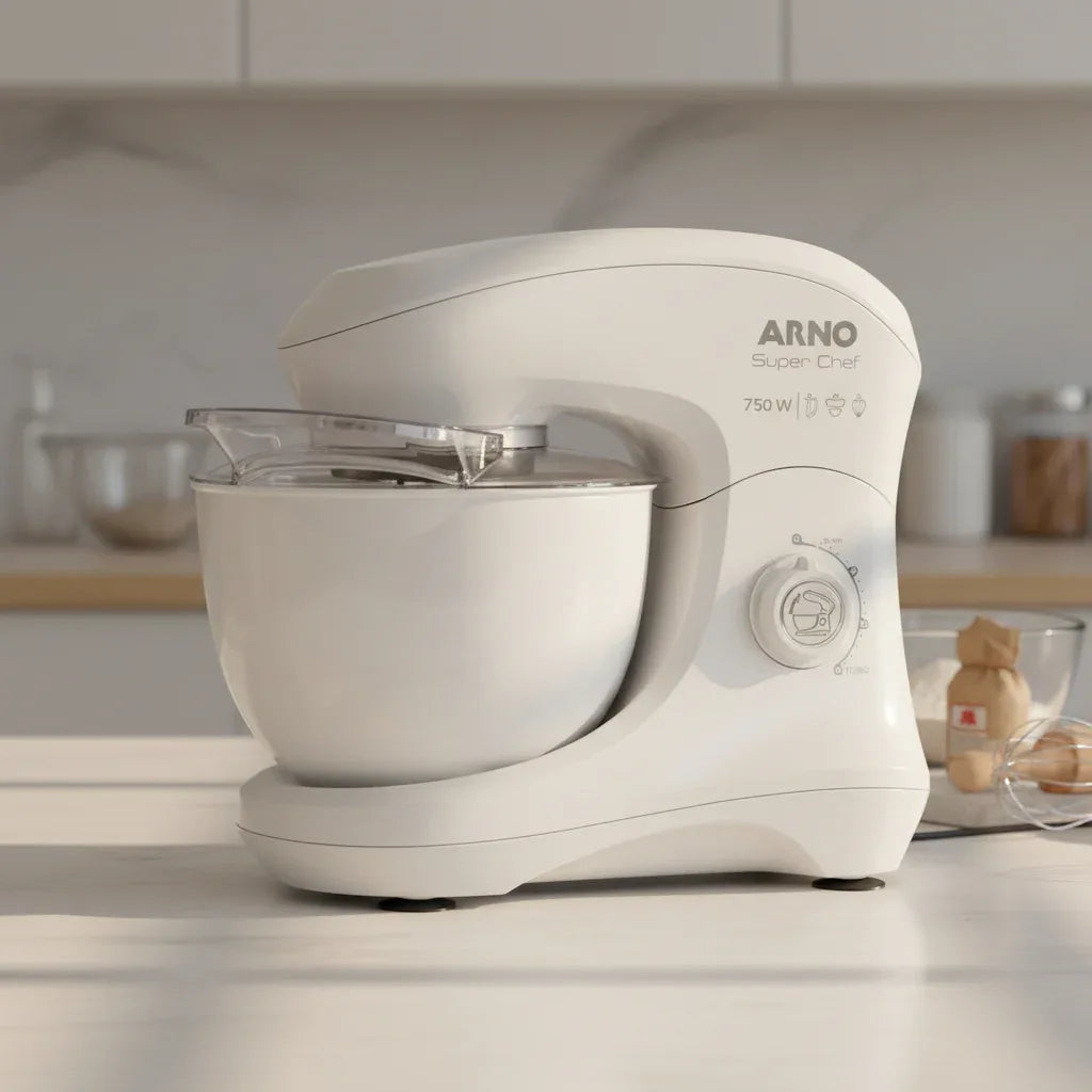 Batedeira Planetaria Arno Super Chef 750W 127V Branca 5L - Loja Do Thor