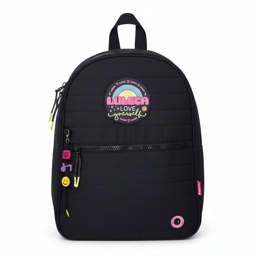 Mochila de Costas Infantil Luluca Love Preta Semax LU3176PT