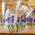 Açucareiro De Cristal Com Colher Lavanda 180ml -Lyor