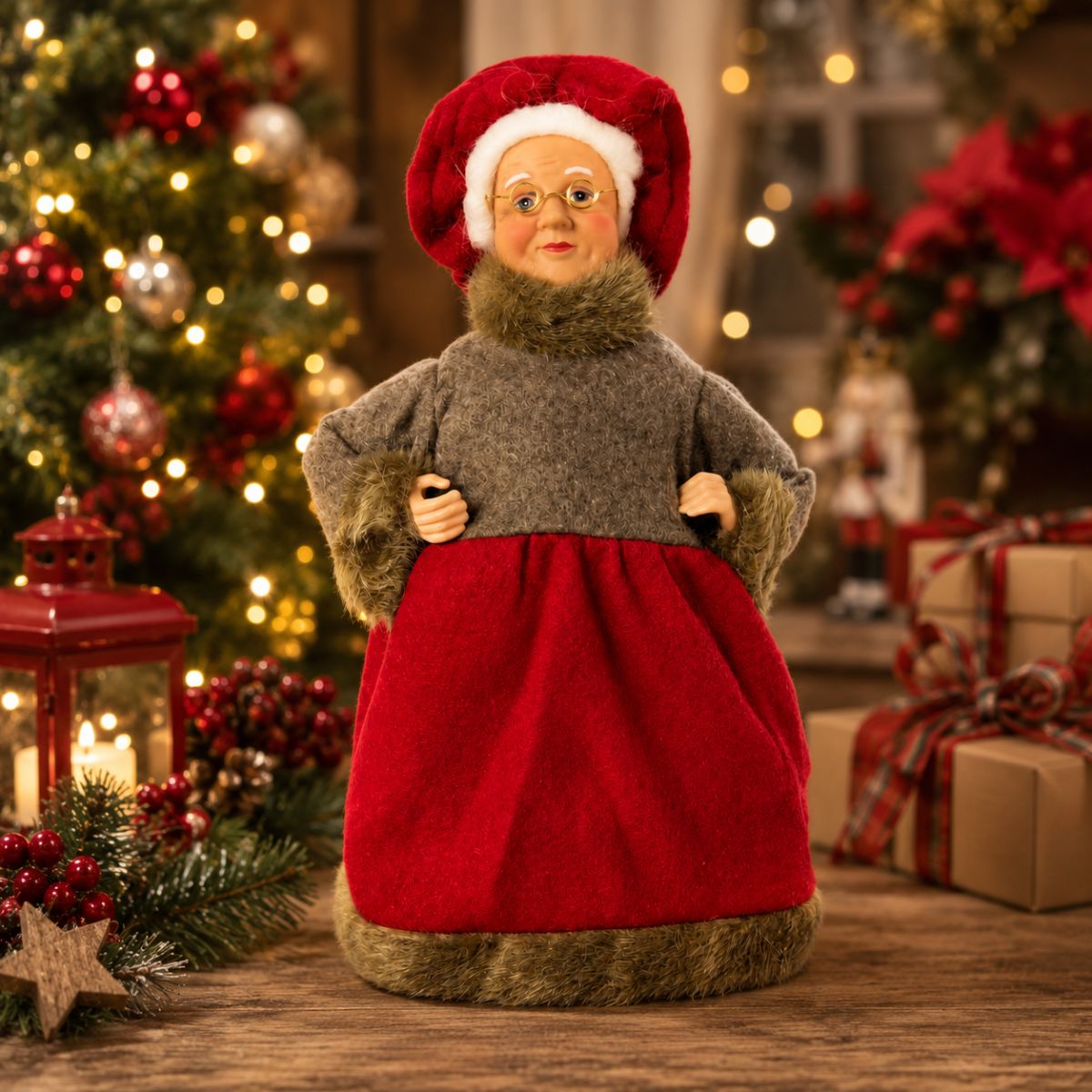 Mamãe Noel Bege Com Vermelho 30 cm - Grillo 65556-430