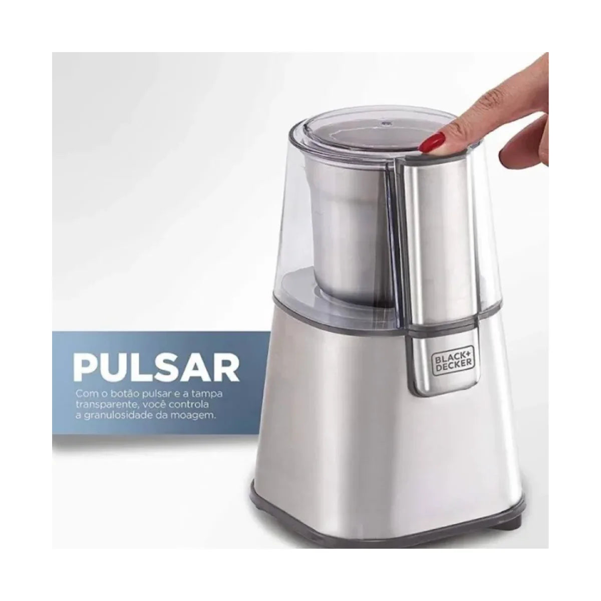 Moedor de Grãos Inox Gourmand Gris Black Decker 220W 127V - Loja Do Thor