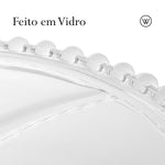 PRATO P/BOLO CRISTAL DE CHUMBO C/PE E TAMPA PEARL 31x25cm