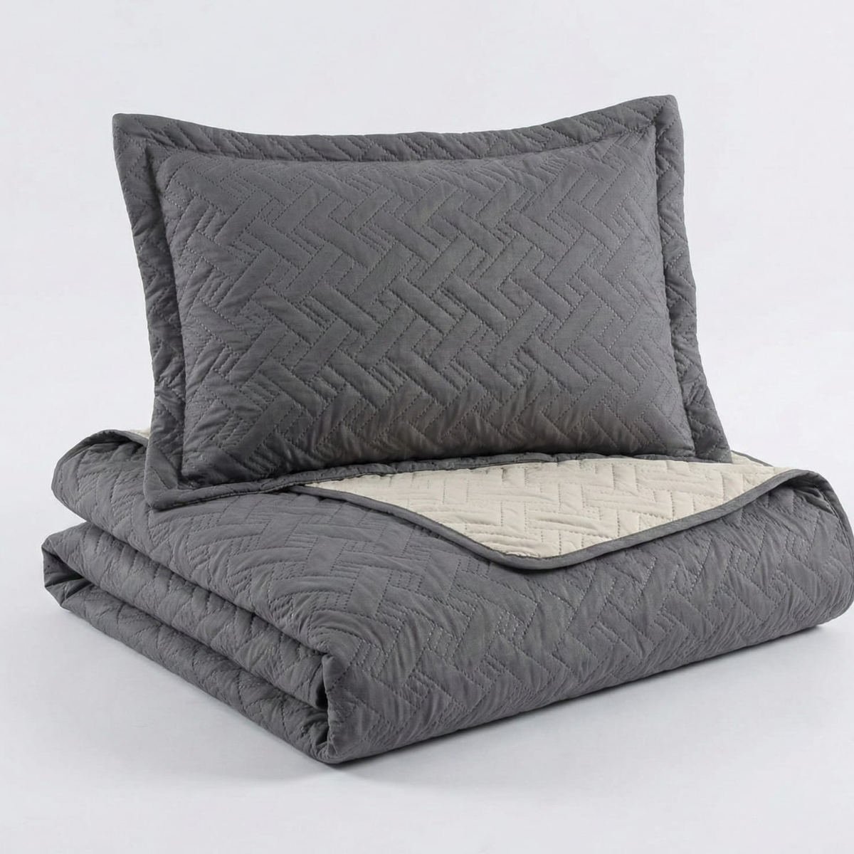 Jogo De Cobre Leito Casal 3 Peças  Classic Cinza - Rio Home