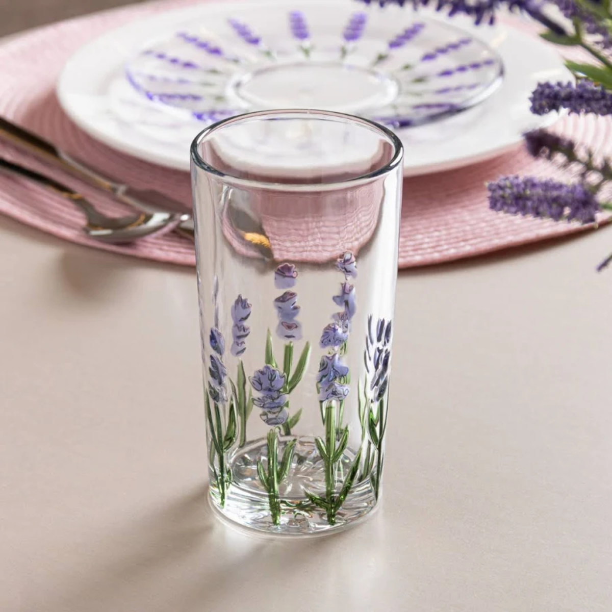 Copo Alto Lavanda Hand Painting 330ml - Lyor