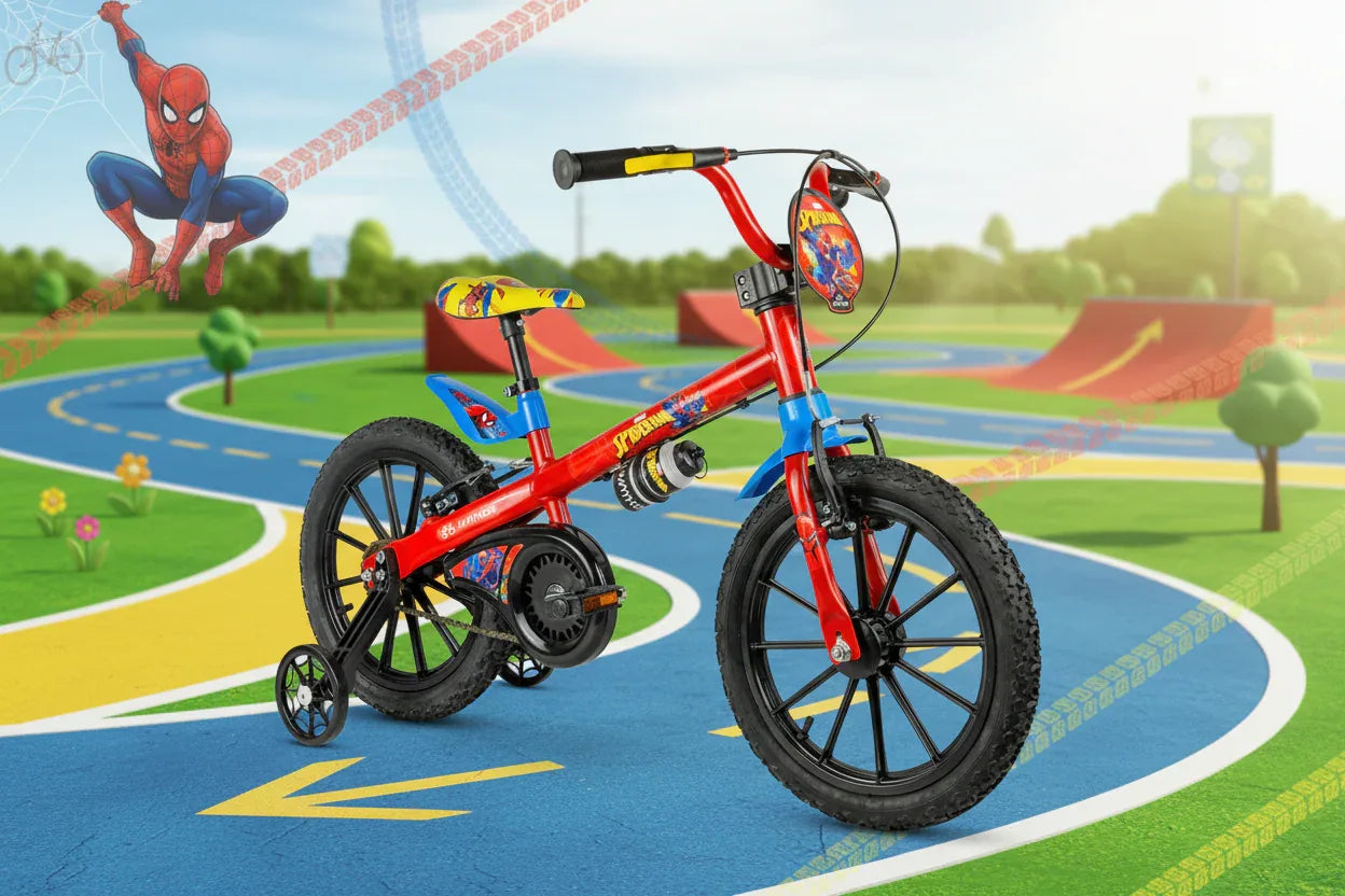 BICICLETA ARO 16 SPIDER MAN 02 - Loja Do Thor