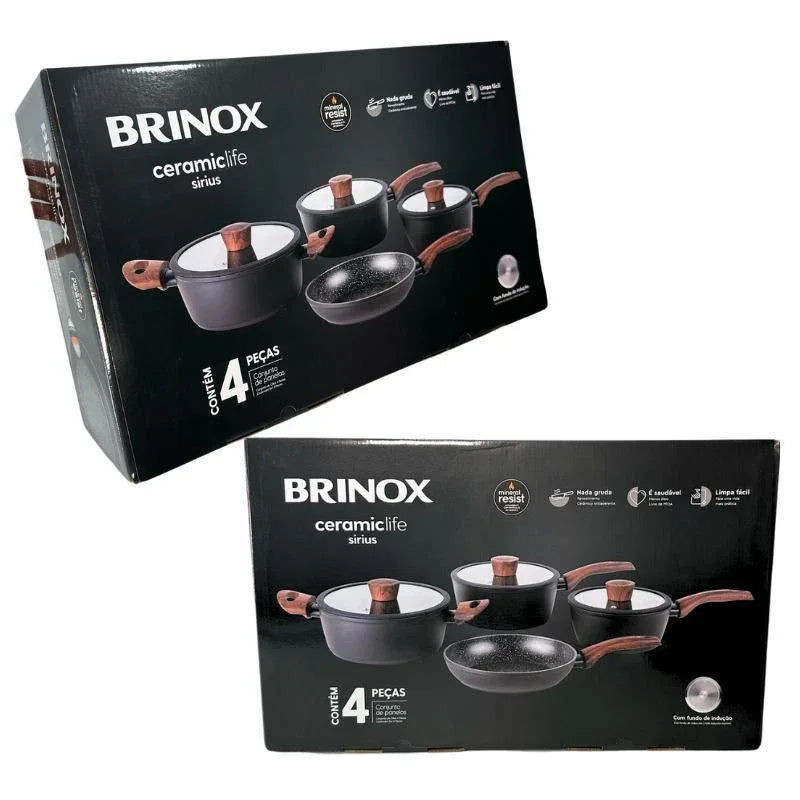 Conjunto de Panelas 4 Pecas Ceramic Life Sirius - Brinox 4814-102 - Loja Do Thor