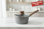 Panela De Inducao Ceramica Antiaderente 16Cm Com Tampa Vidro - Loja Do Thor