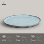 Conjunto com 6 Pratos de Sobremesa Bio Breeze - Porto Brasil