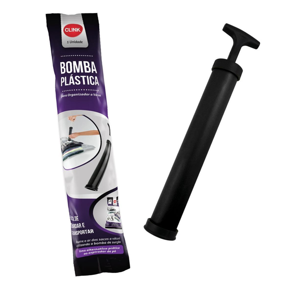 Kit Saco Organizador A Vacuo 50X60Cm C/ Bomba Manual Clink