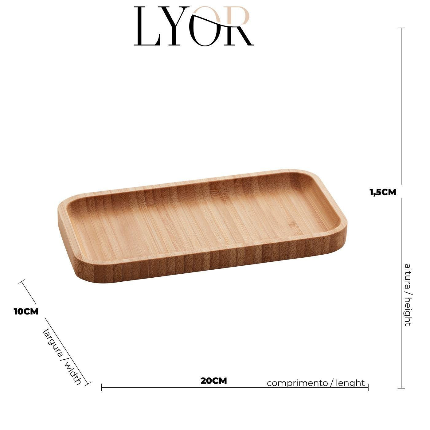 Bandeja De Bambu Hire Retangular Pequena 20X10X1,5Cm Lyor