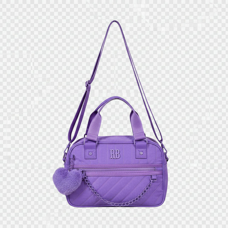 Bolsa Baú Lilás Feminina Rebecca Bonbon Transversal Corrente