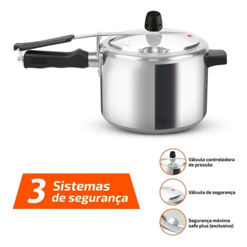 Panela De Pressao Easy Polida 4,5L - Rochedo