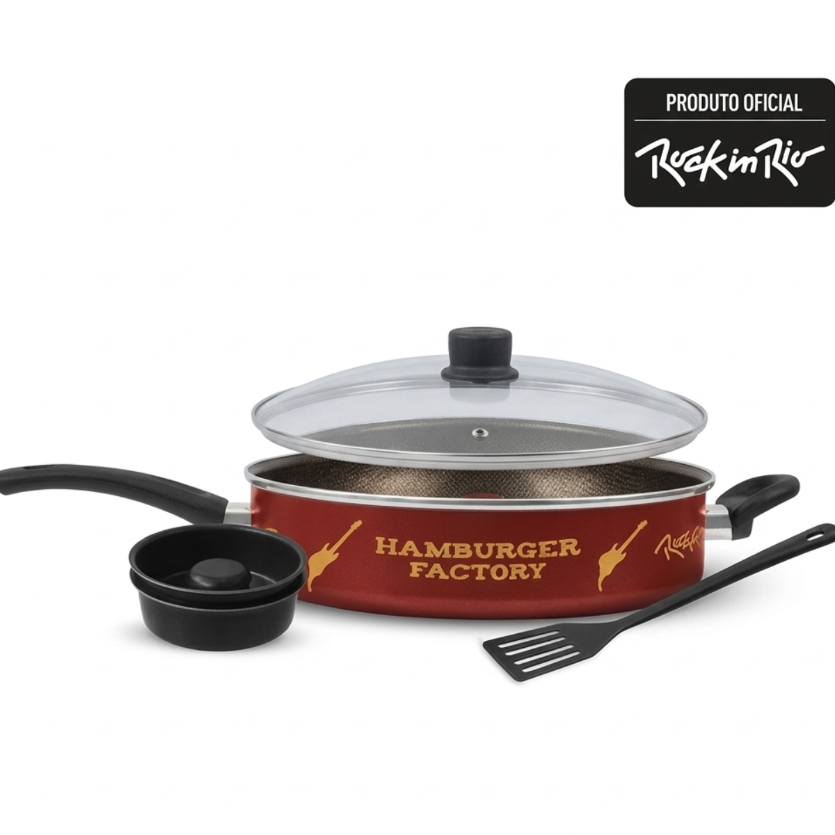 Frigideira Funda Hamburguer Factory 3 Peças 28cm - Rochedo