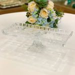 Travessa Cristal Dragon com Pé 35x11cm  para Servir - Lyor