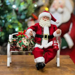 Papai Noel Com Presente Sentado No Banco 28Cm - Magizi - Loja Do Thor
