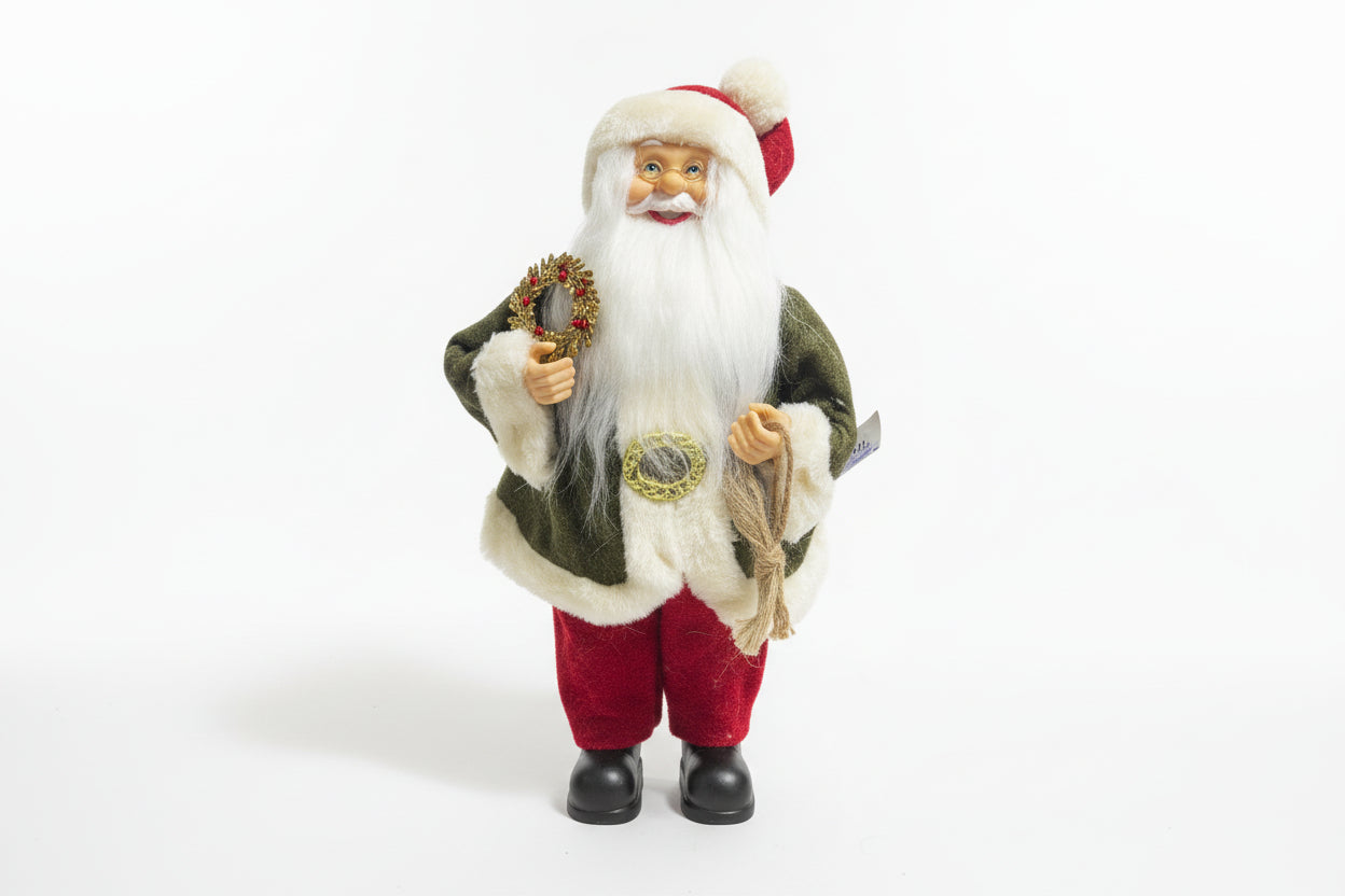 Papai Noel Em Pe Verde Vermelho 30Cm Florarte - Loja Do Thor