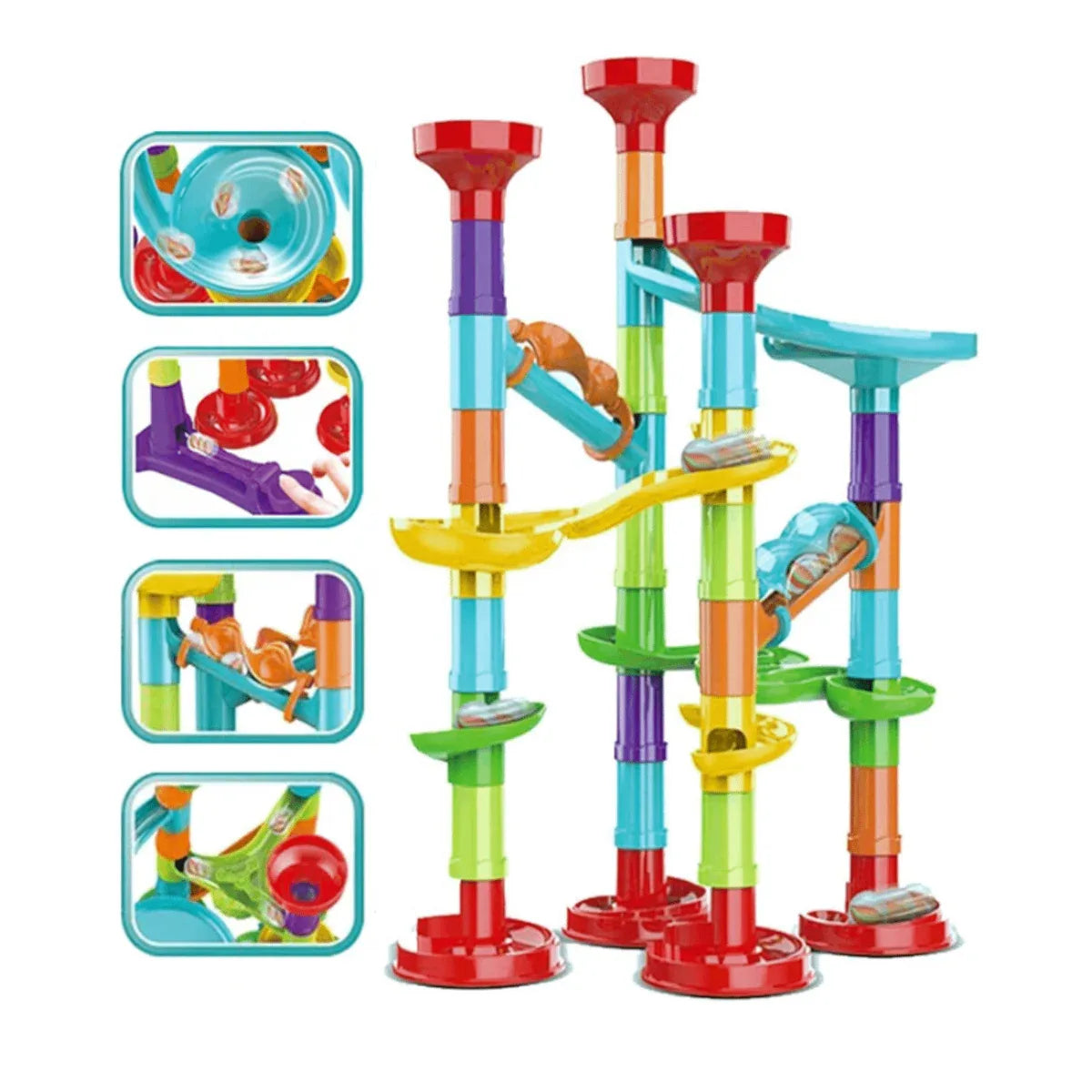Pista De Bolinhas De Gude Labirinto Marble Run 50 Pecas - Loja Do Thor