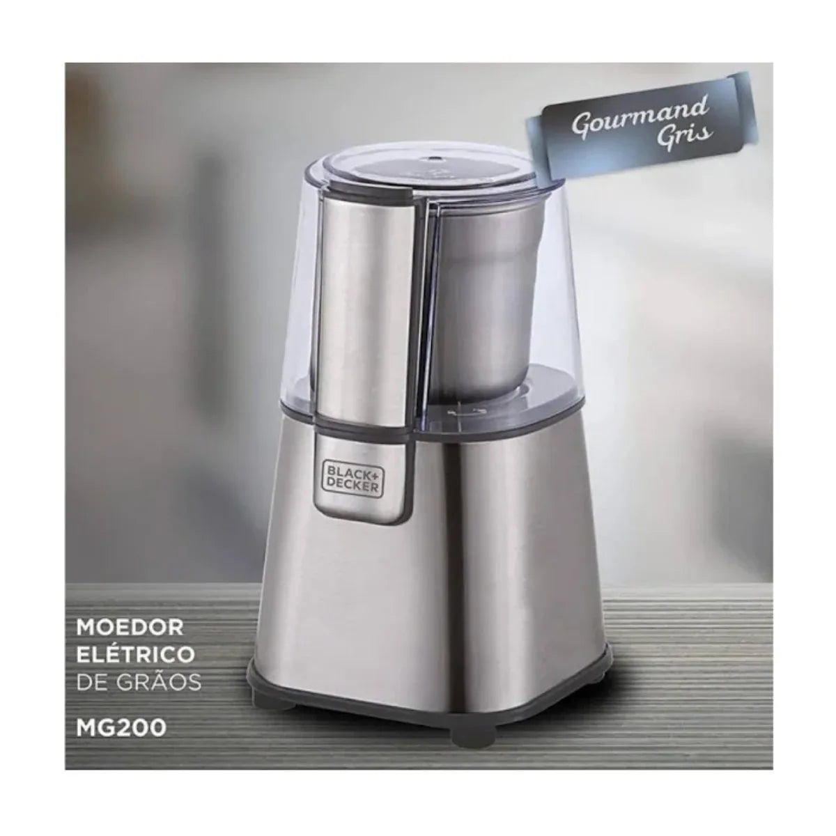 Moedor de Grãos Inox Gourmand Gris Black Decker 220W 127V - Loja Do Thor