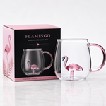 Caneca de Vidro Borossilicato 3D Flamingo 420ml  -  223048 Allmix