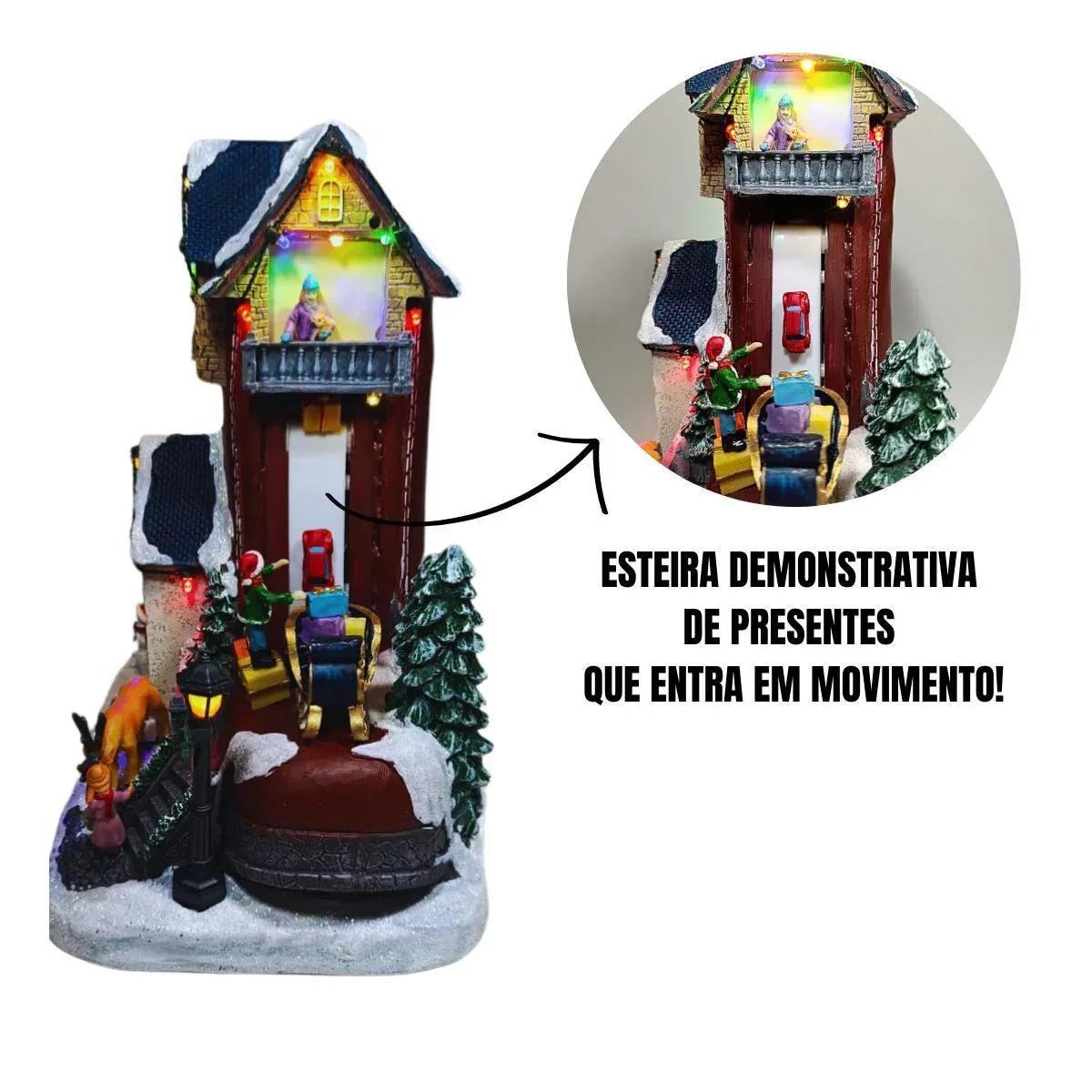 Casa Natalina em Forma de Bota C/Movimento Florarte 60793 - Loja Do Thor