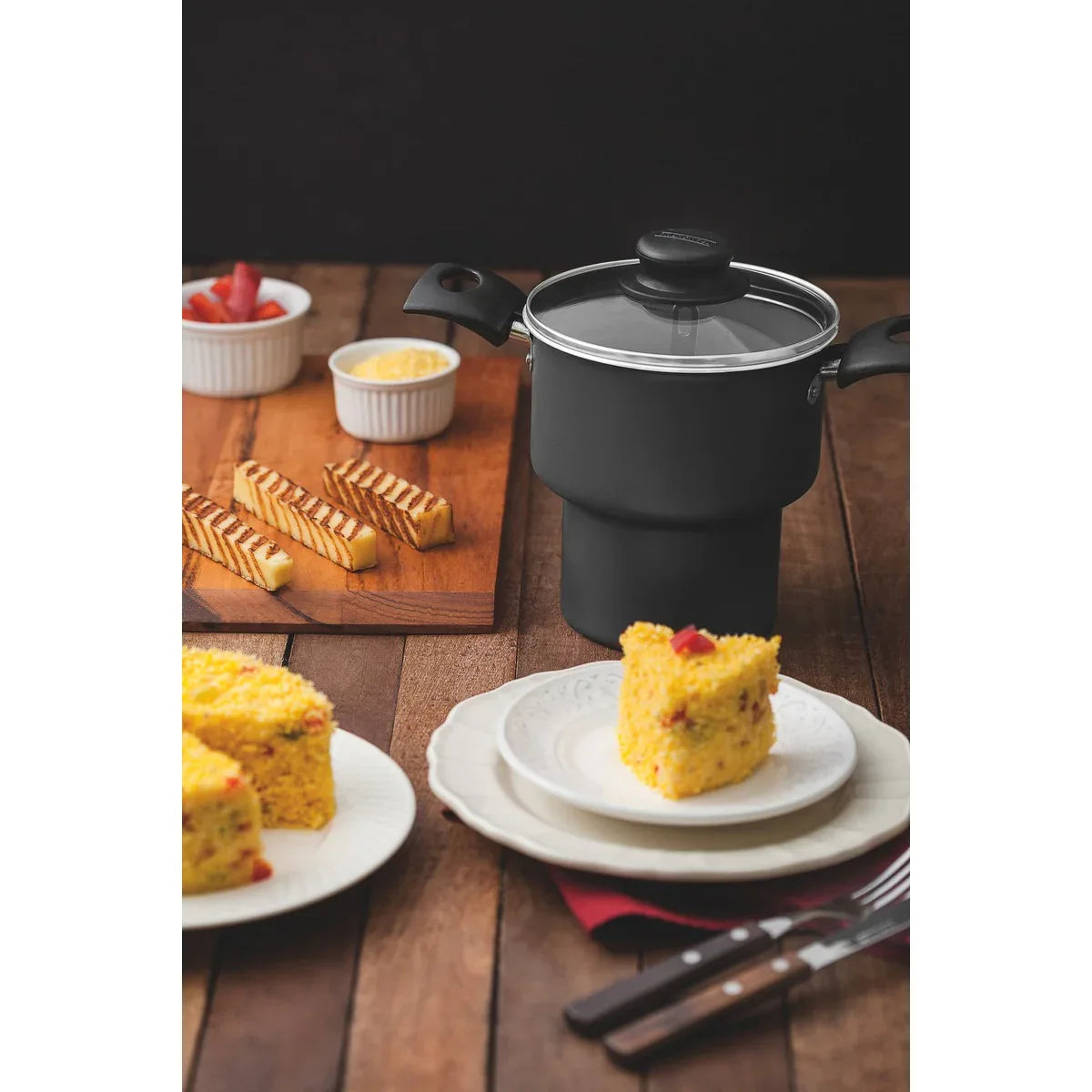 Cuscuzeira Em Alumínio Antiaderente Tramontina 14Cm 1,9L - Loja Do Thor