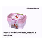 Conjunto 4 Potes Rosa Plástico Sanremo 280ML - Loja Do Thor