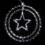 Argola Dupla C/ Figura Estrela 80 LEDs Branco - Global