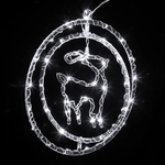 Argola Dupla C/ Figura Rena 80 LEDs Branco - Global