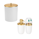 Kit Lixeira Porta Escova e Porta Sabonete Liquido - Arthi