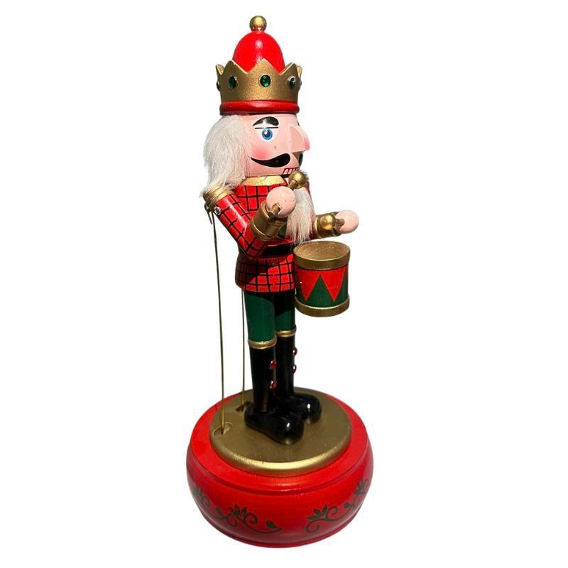 Caixa Musical Quebra Nozes Tambor Vermelho 30CM
