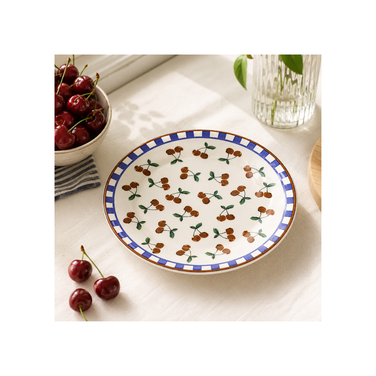 Prato Sobremesa Cereja 18cm Biona