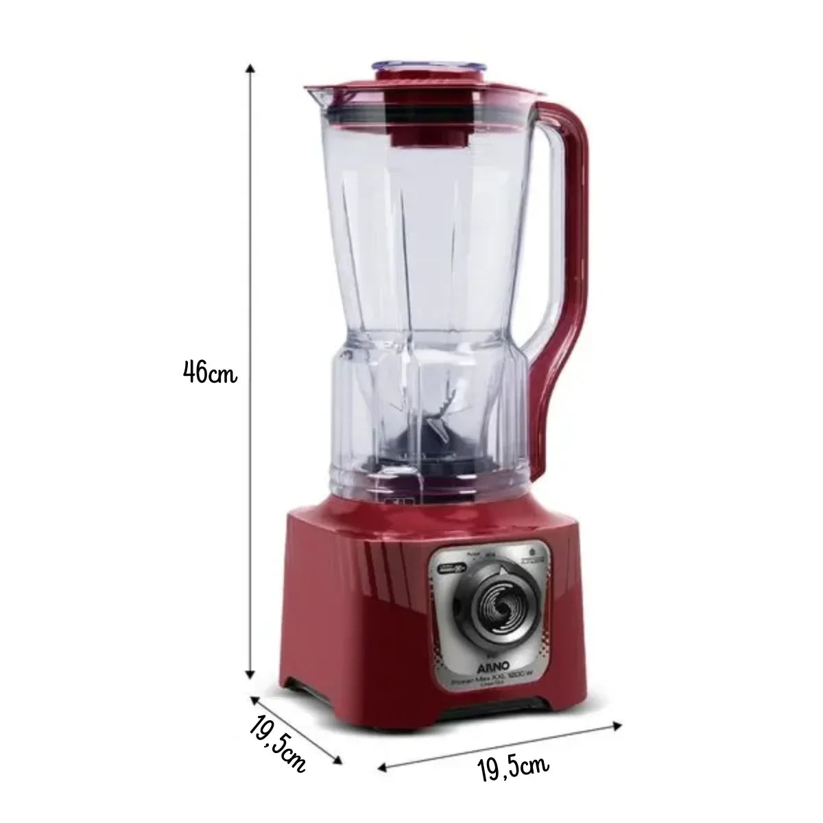 Liquidificador Power Max Carmim XXL 1200W 220V LN55W5B2 LN86 - Loja Do Thor