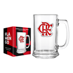 Caneca do Flamengo em Vidro 420ml  Placa de Metal Allmix