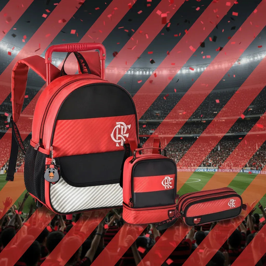 Kit Mochila De Carrinho Estojo E Lancheira FLA24621B - Loja Do Thor