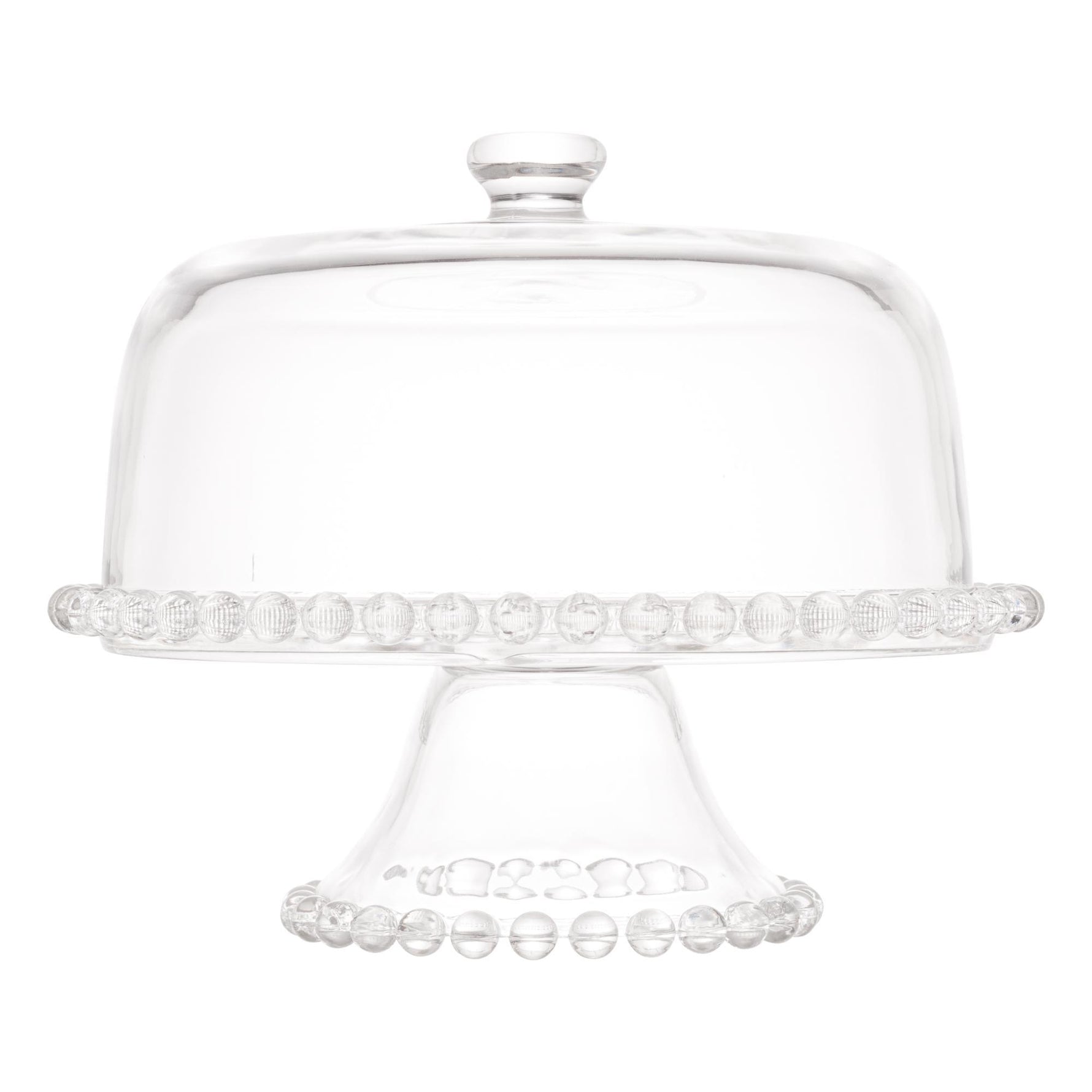 PRATO P/BOLO CRISTAL DE CHUMBO C/PE E TAMPA PEARL 31x25cm