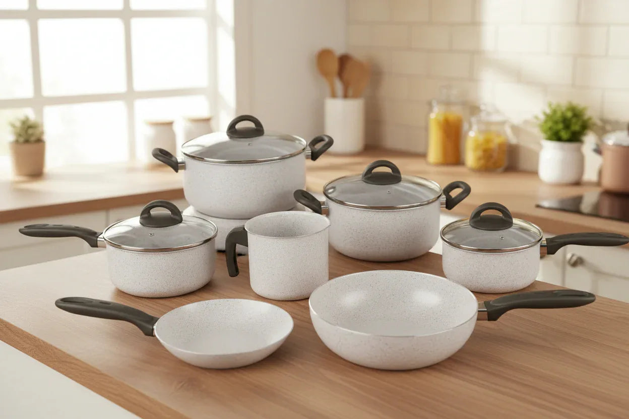 Conjunto De Panelas 7 PCS Ceramic Life Suprema Vanilla - Loja Do Thor