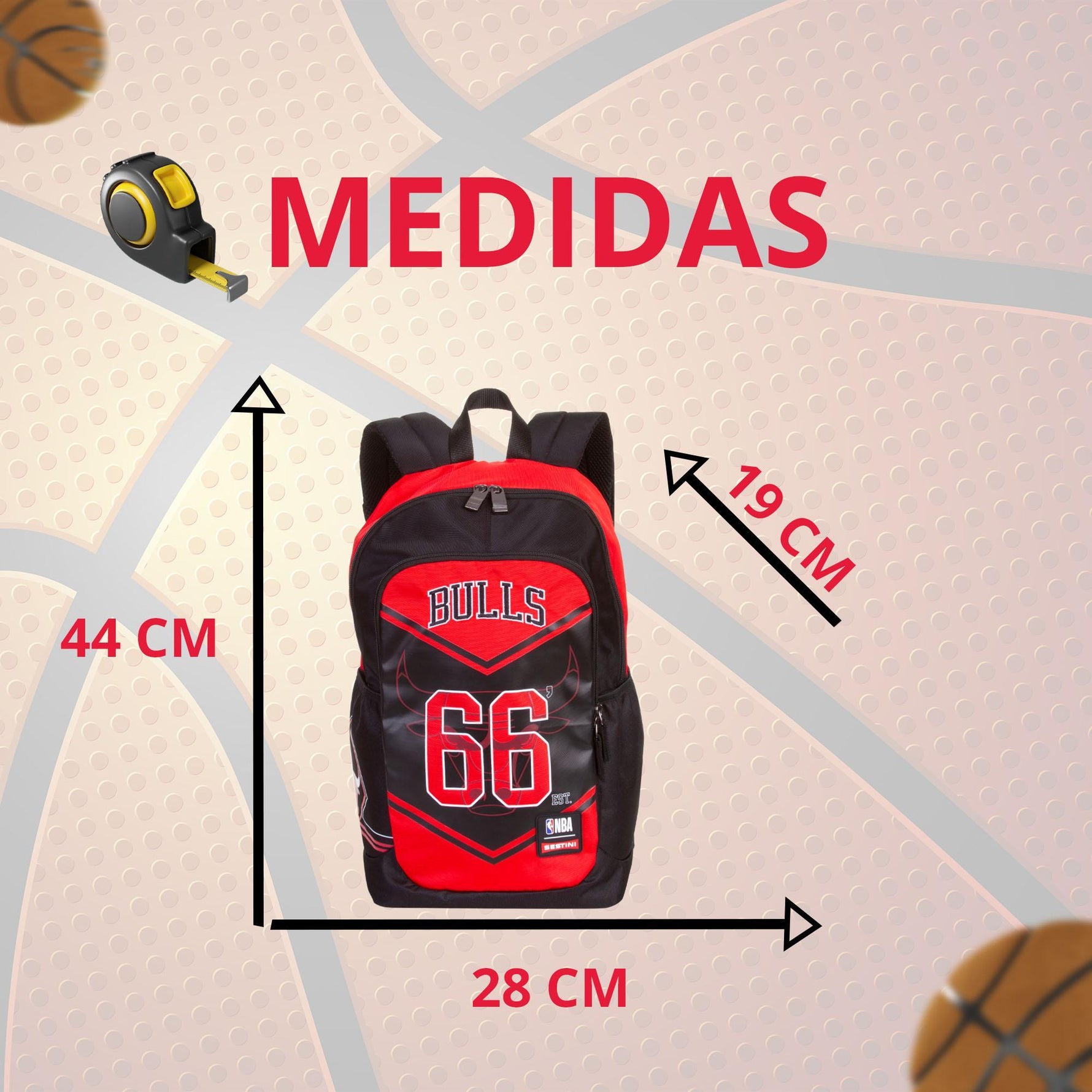 Mochila Grande Nba Magic Chicago Bulls Sestini - 75994