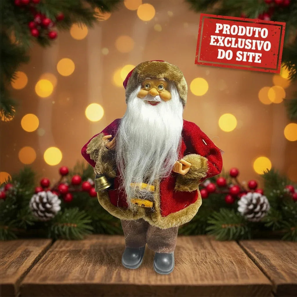 Papai Noel Em Pe Vermelho Marrom 30Cm Florarte - Loja Do Thor