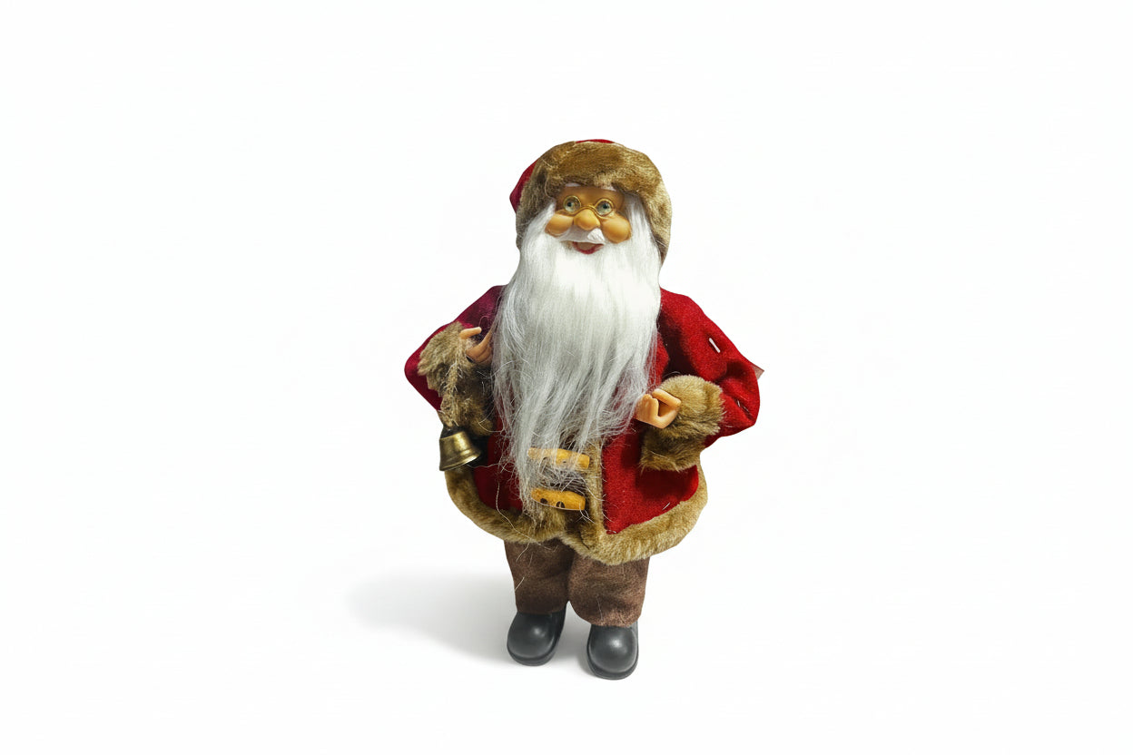Papai Noel Em Pe Vermelho Marrom 30Cm Florarte - Loja Do Thor