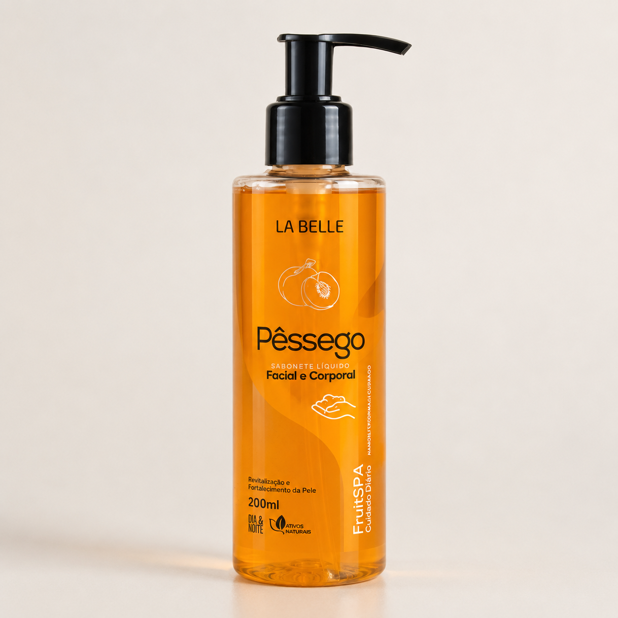 Sabonete Líquido La Belle Pêssego Facial e Corporal 200ml